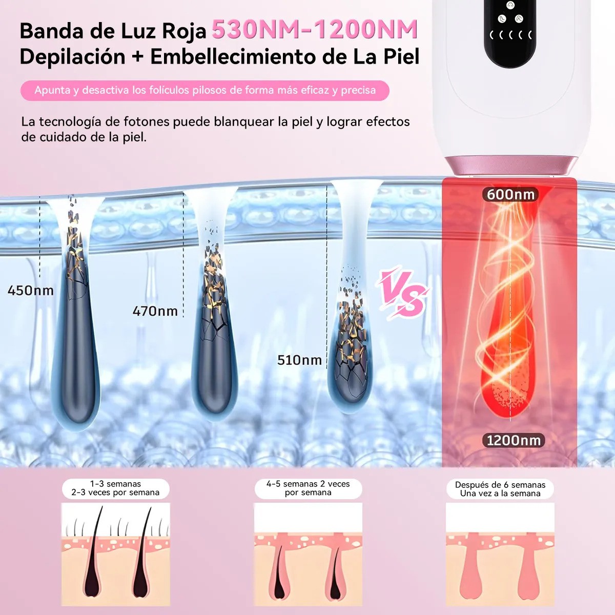Depiladora L&aacute;ser Ipl Pulsada Permanente Para Cuerpo Y Cara blanco violeta image number null