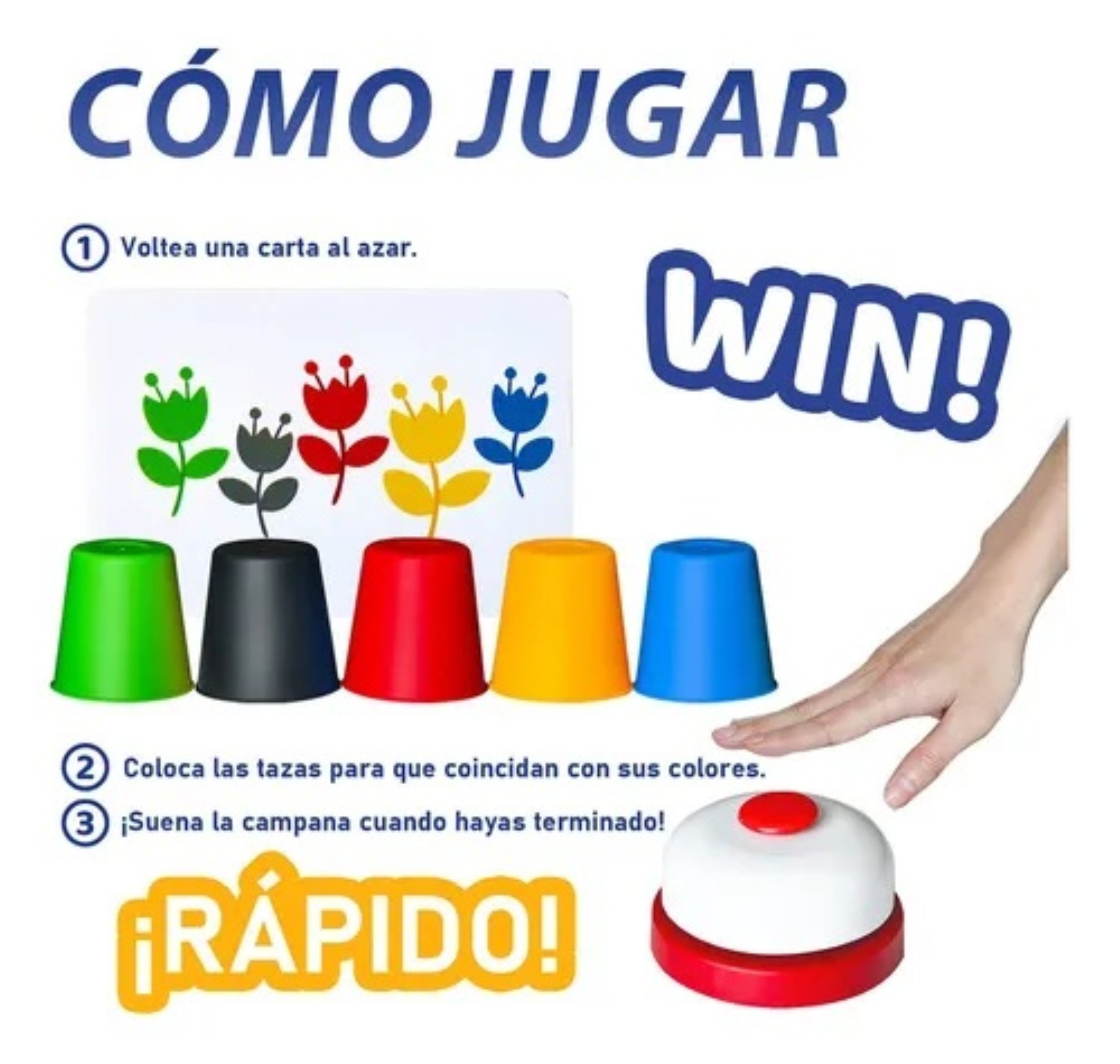 Juego R&aacute;pido De Apilar Y Emparejar Vasos Colores image number null