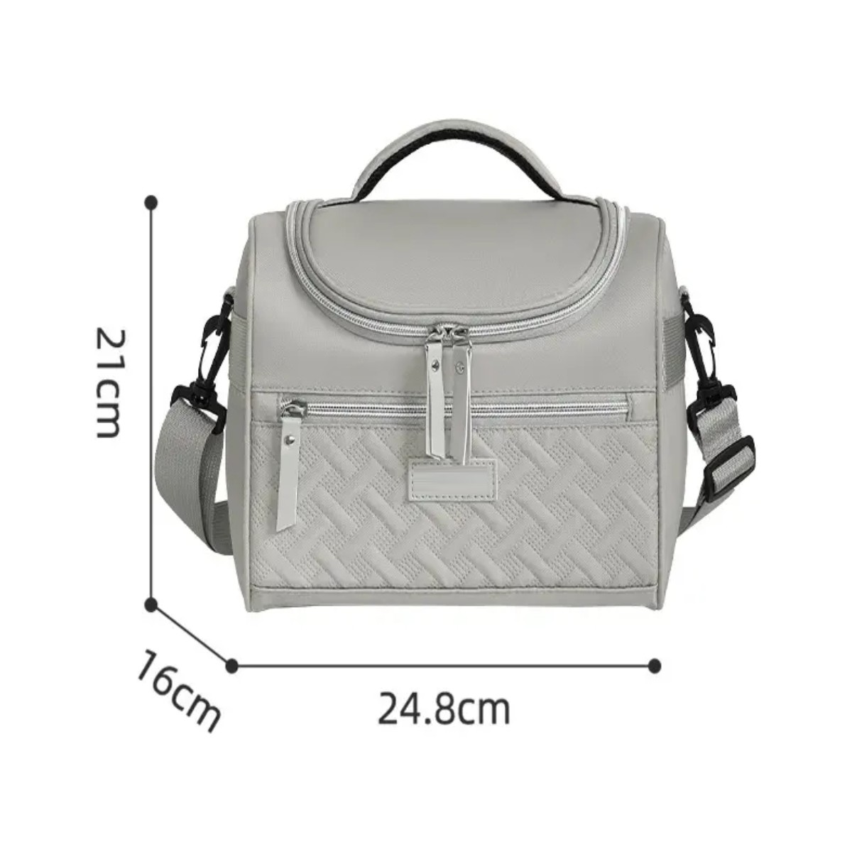 Lonchera T&eacute;rmica Para Hombre Mujer Dama Bolsa Escolar Hombro Color Gray image number null