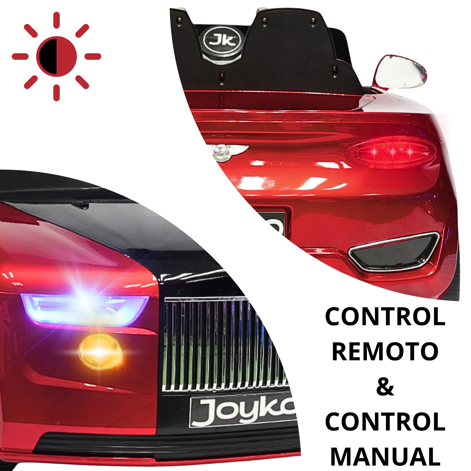 Montable Electrico Cl&aacute;sico para Ni&ntilde;os Conexiones Bluetooth USB y Auxiliar Luces Sonido 12v - Rojo image number null
