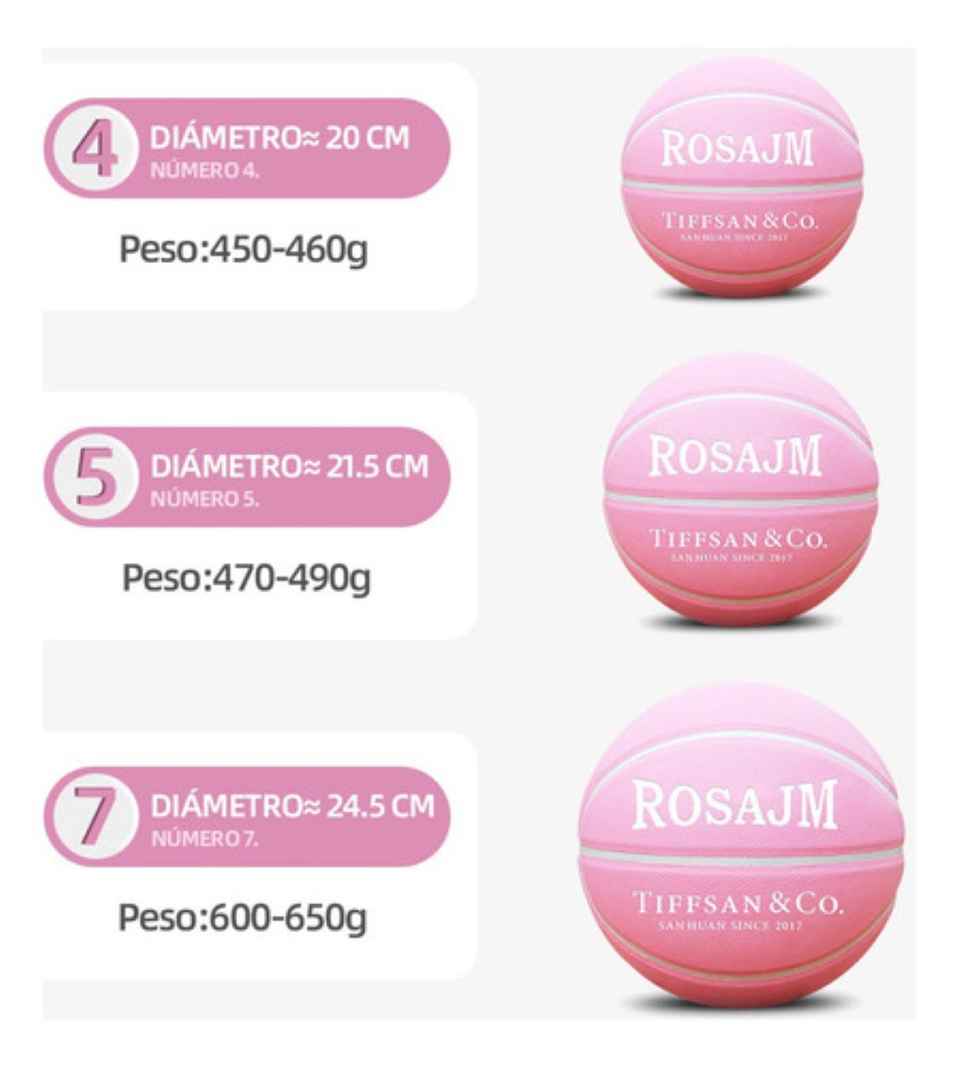 Baloncesto Para Ni&ntilde;os #4 basketball Balon De Basquetbol, ROSA image number null