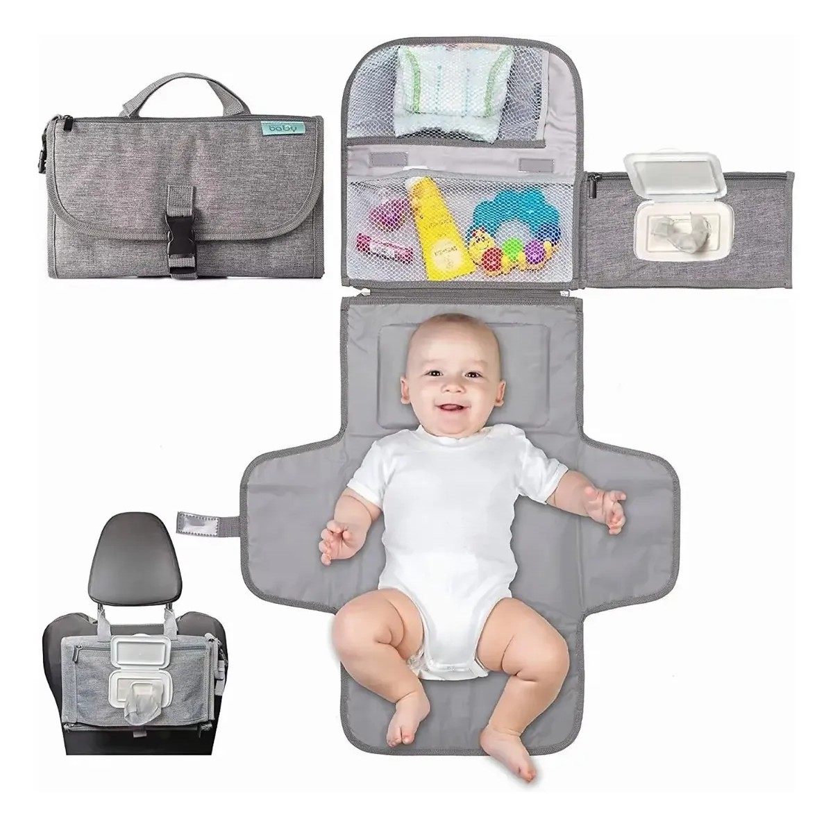 Cambiador De Beb&eacute; Port&aacute;til Plegable Impermeable image number null