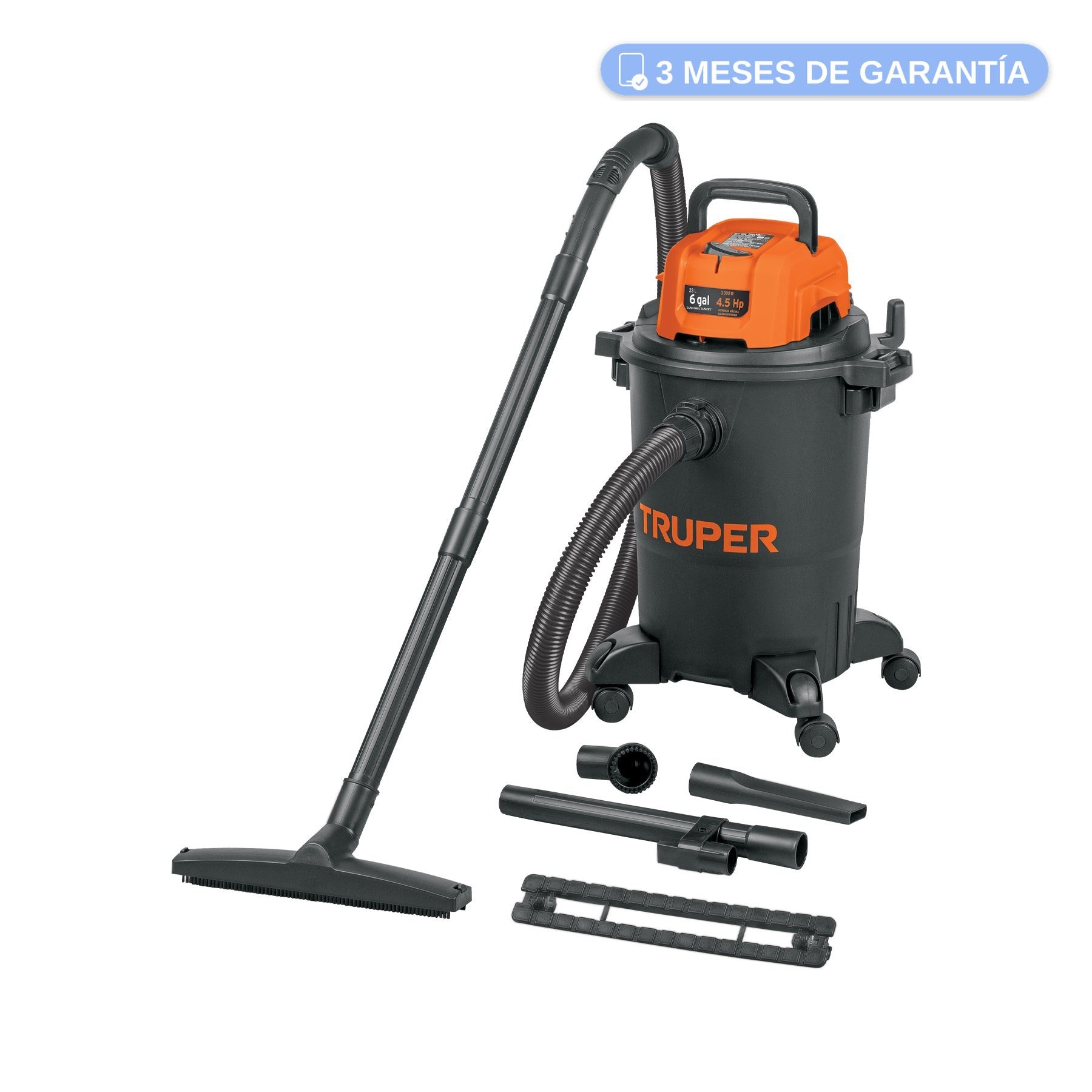 Aspiradora de s&oacute;lidos y l&iacute;quidos 6 gal pl&aacute;stica negra 4.5 HP image number null