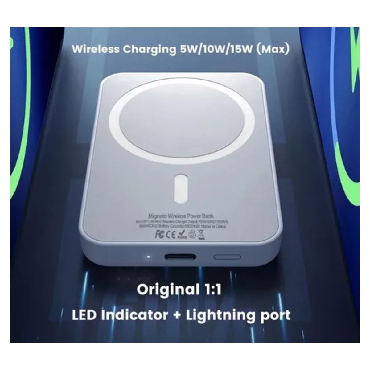 Bater&iacute;a Inal&aacute;mbrica Magsafe 10000 Mah Para iPhone Portatil B lanco image number null