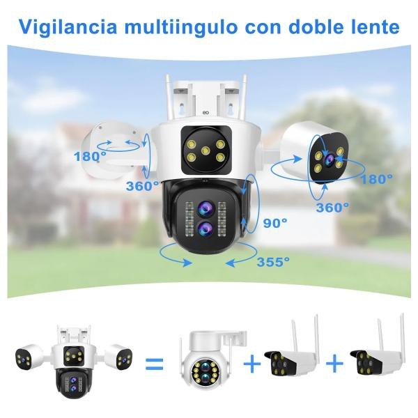 C&aacute;maras De Seguridad 16MP Cuatro Lentes Zoom 10x 1440p Alarma Rotaci&oacute;n image number null