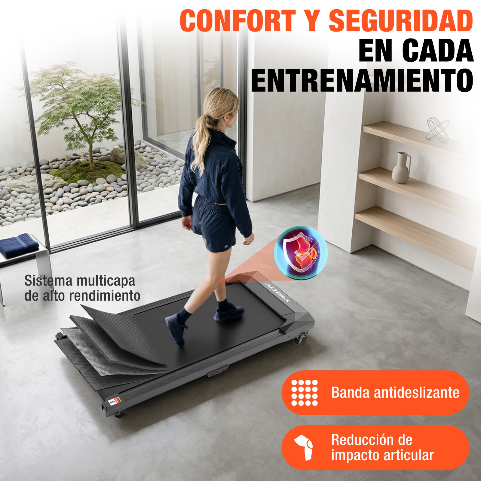 Caminadora El&eacute;ctrica Altera CYBERPAD+ Compacta, Silenciosa y con Bluetooth para Casa u Oficina image number null