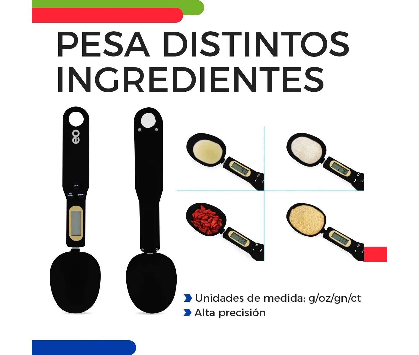 Cuchara Bascula Medidora Gramera Digital Lcd De Cocina 500g Negro image number null
