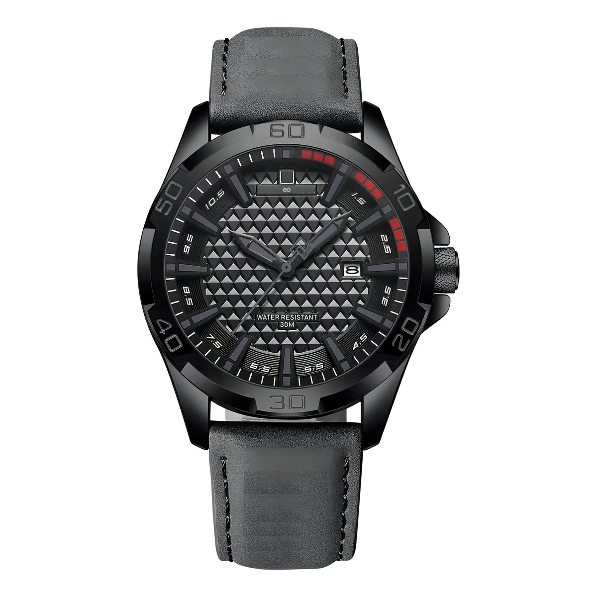 Reloj Hombre Correa De Cuero Correa Gris image number null