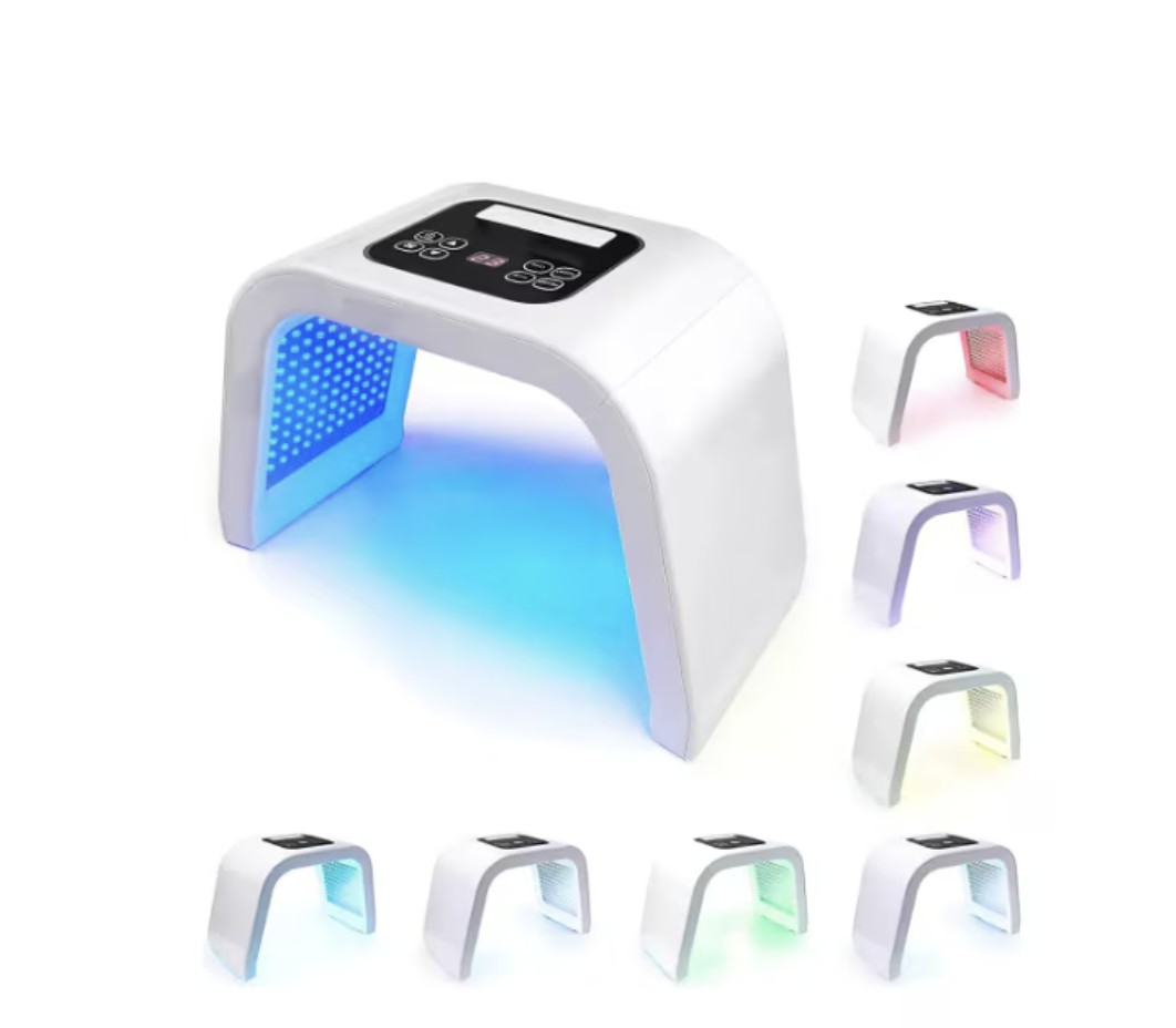 M&aacute;quina Facial Led 7 Colores Para Cara Y Cuello Cosm&eacute;tico Modelo Blanco image number null
