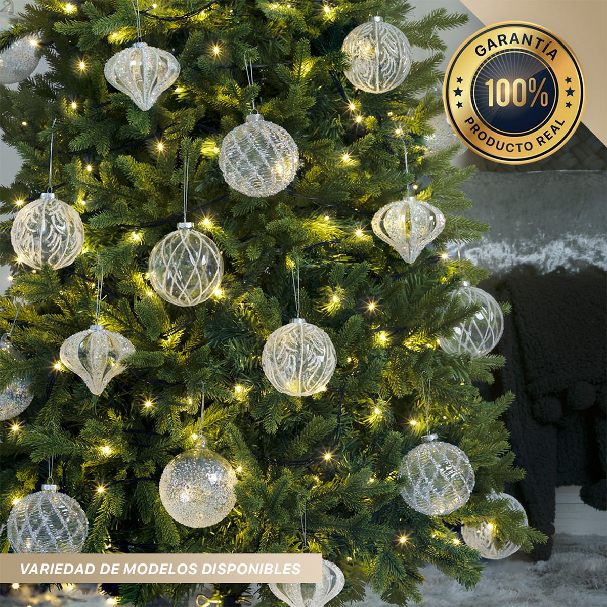 Set con 6 Esferas de Cristal Decoraci&oacute;n Navide&ntilde;a 10 cm para &Aacute;rbol de Navidad (Rusa) ESQUIMAL image number null