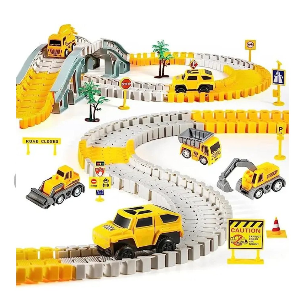 Juego Flexible De Pistas Carros 252pz AMARILLO GRIS image number null