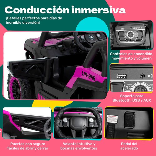 Montable Electrico Buggy 12v Luces Led Ni&ntilde;os Control Remoto Little Monkey image number null