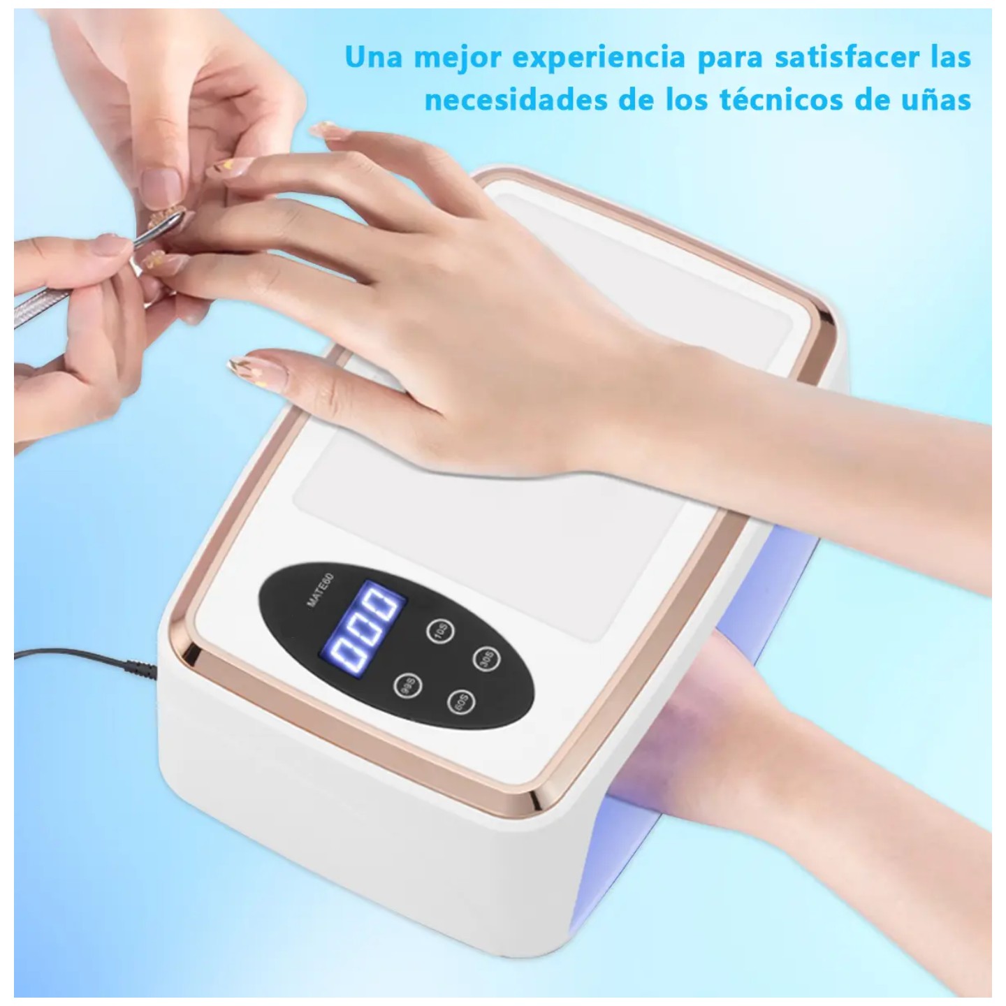 L&aacute;mpara De U&ntilde;as Uv Profesional 380w/90led Color Blanco image number null
