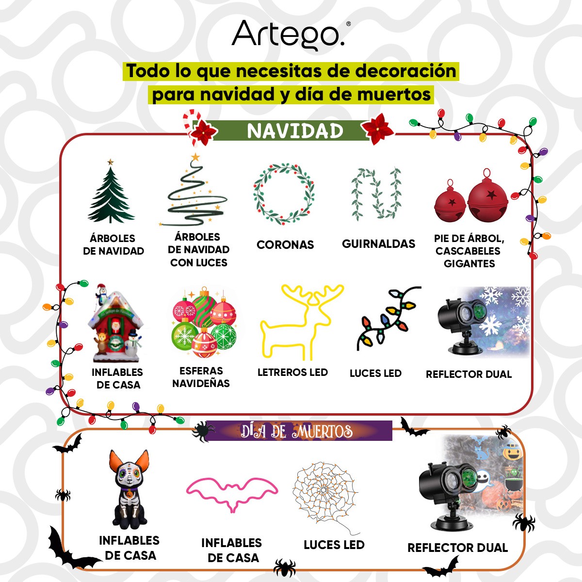 Esferas para &aacute;rbol de navidad Artego de 8 cm de di&aacute;metro paq 18 esferas Dorado *L&iacute;nea Detail estilos emboss y un cromado image number null