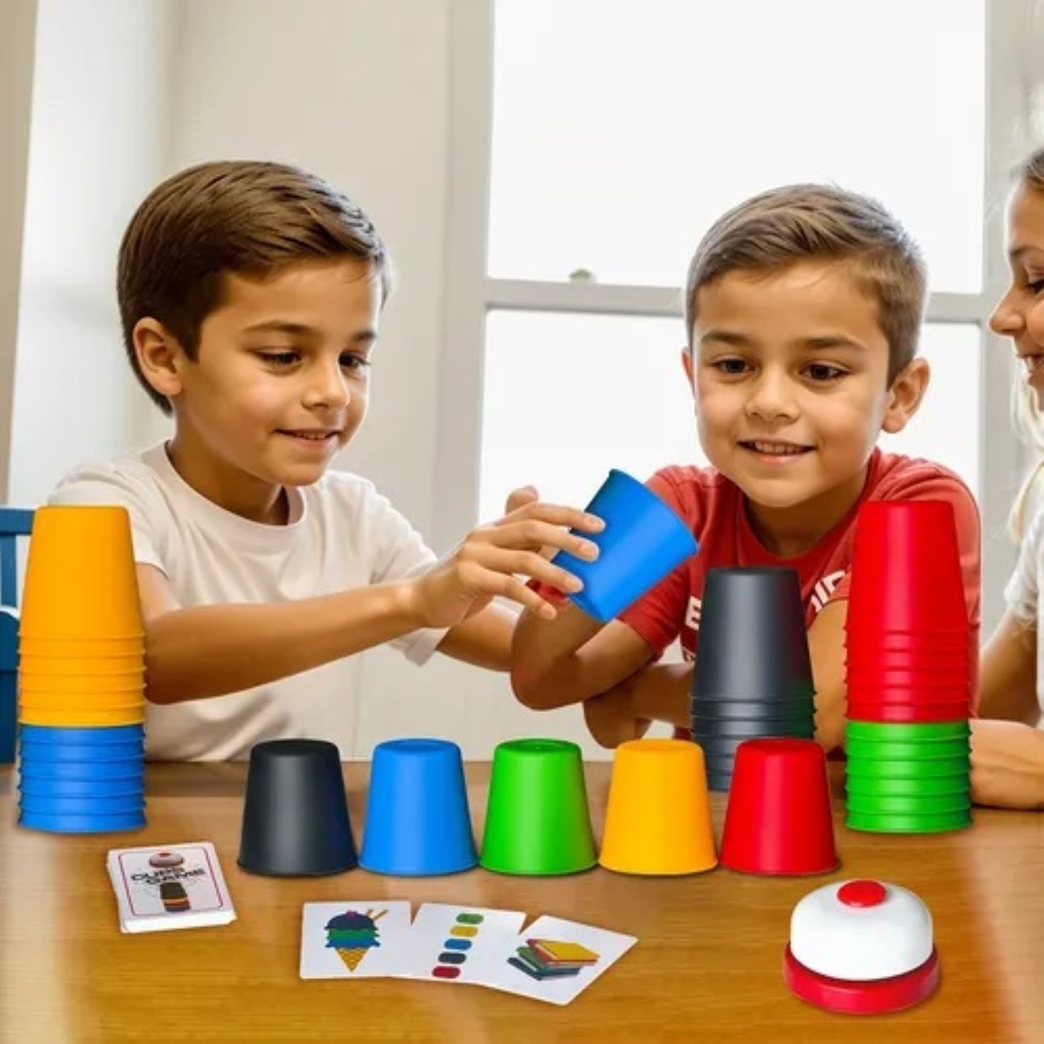 Juego R&aacute;pido De Apilar Y Emparejar Vasos Colores image number null