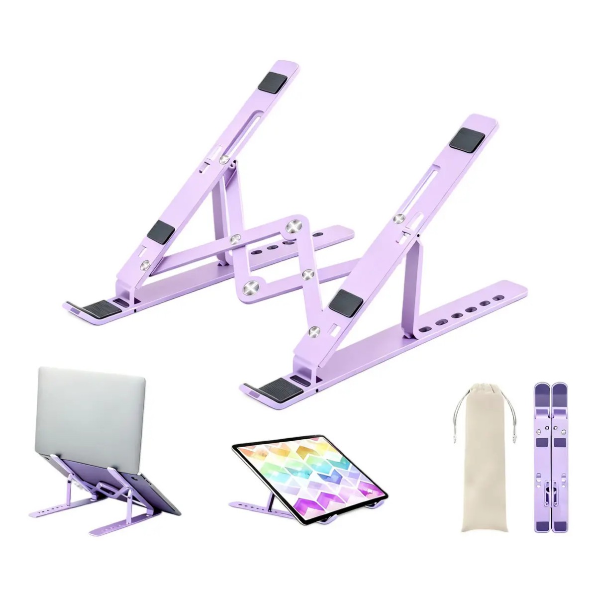 Soporte Laptop Port&aacute;til Morado, Base Ajustable de Calidad para Laptop Purple image number null