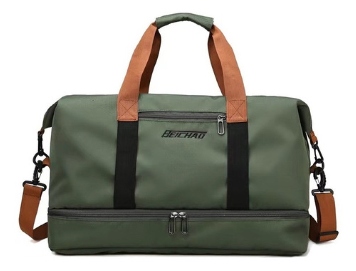 Maleta Deportiva Bolsa Gym Viaje Mochila, Verde Militar image number null