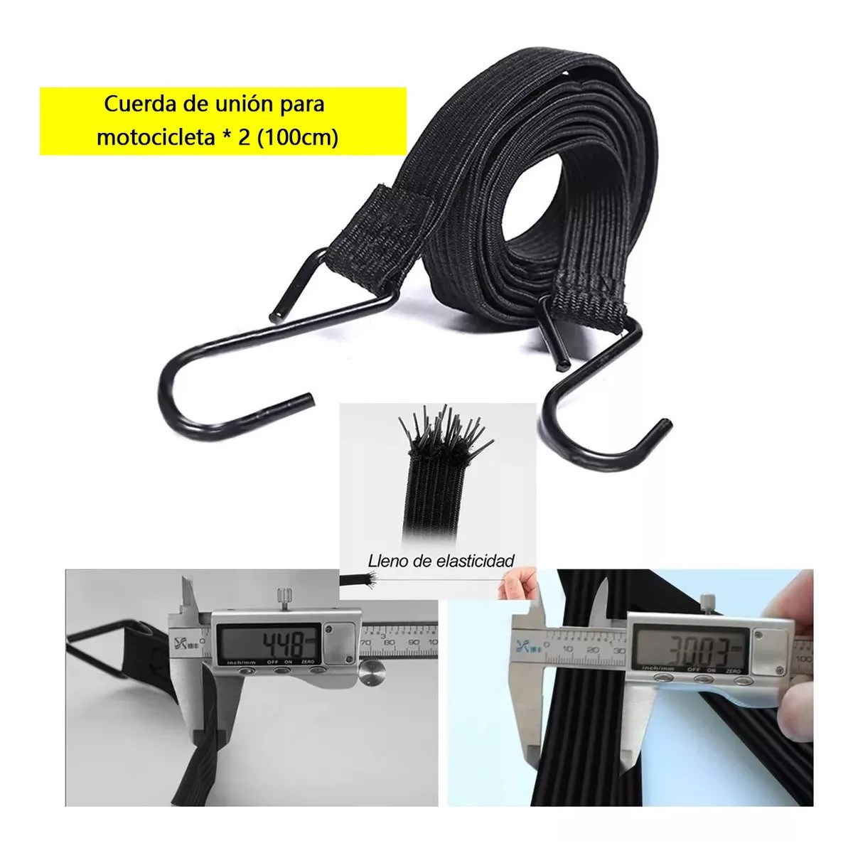 Redes Malla Moto Sujetar Casco Portabulto Cuerda Gancho 4pcs. image number null