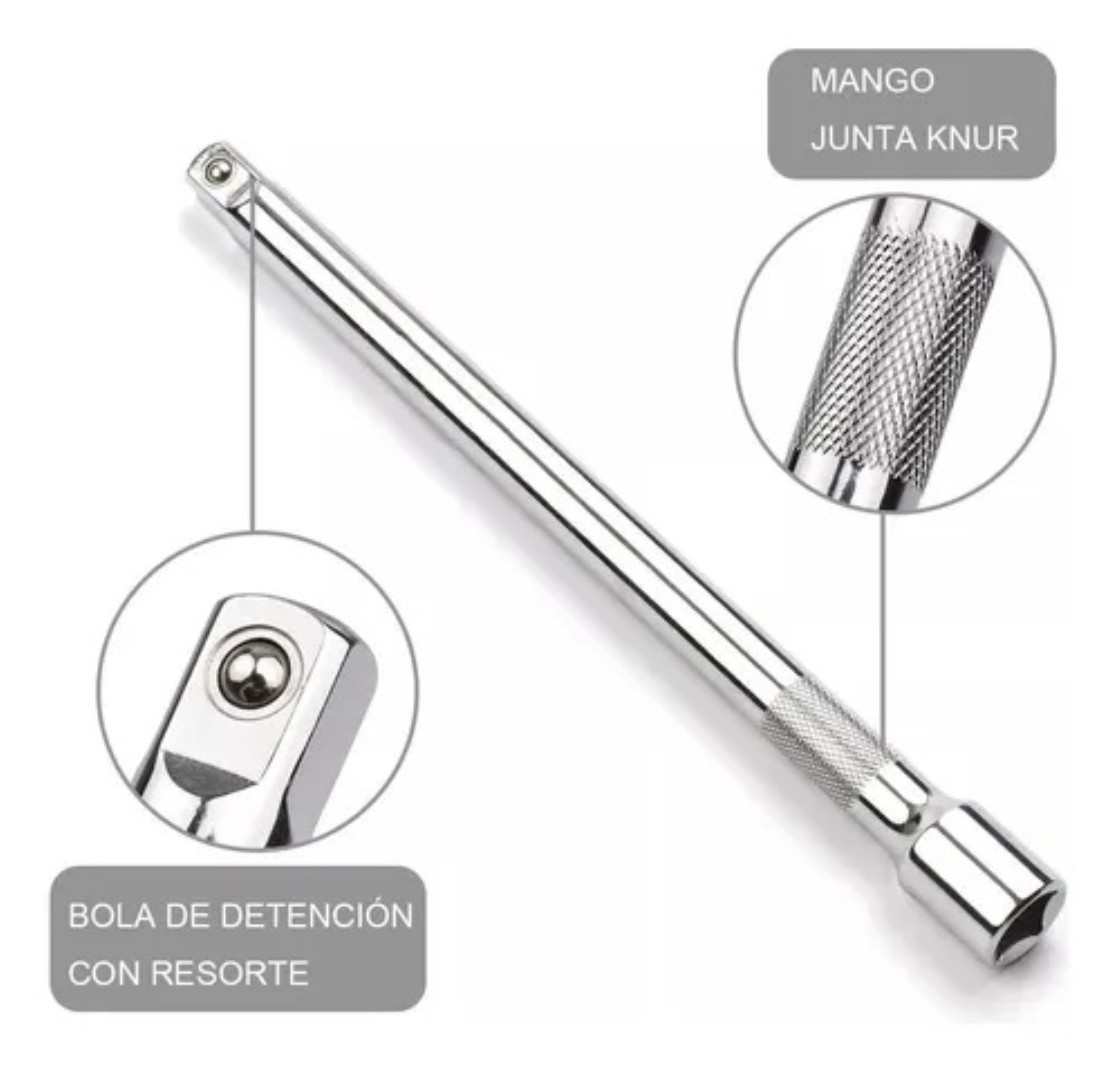 17 Pzs Llaves Tubo De 7 Varillas De Extensi&oacute;n Para Matraca Plata image number null