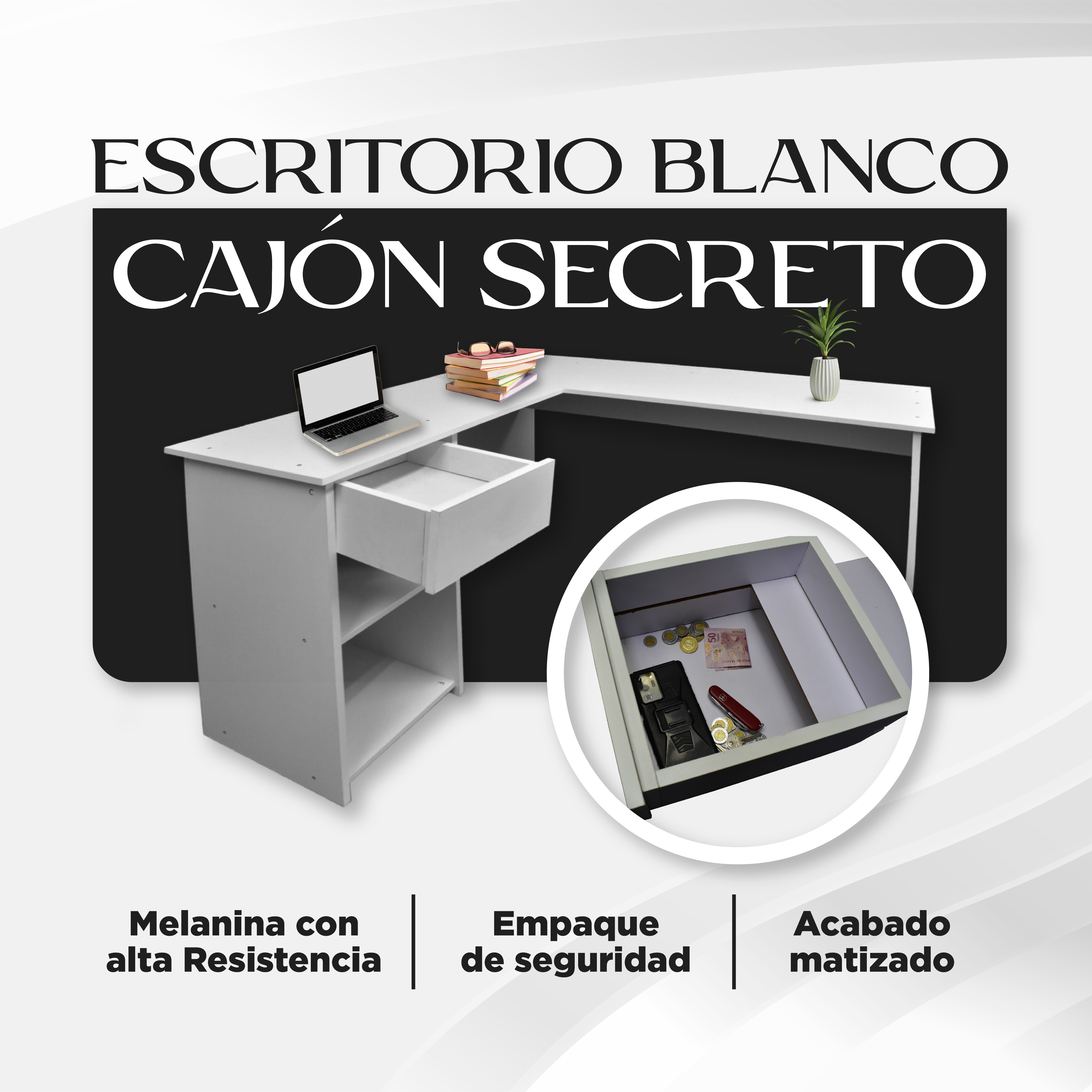 Escritorio Con Caj&oacute;n Secreto Compartimento Oculto Hogare image number null