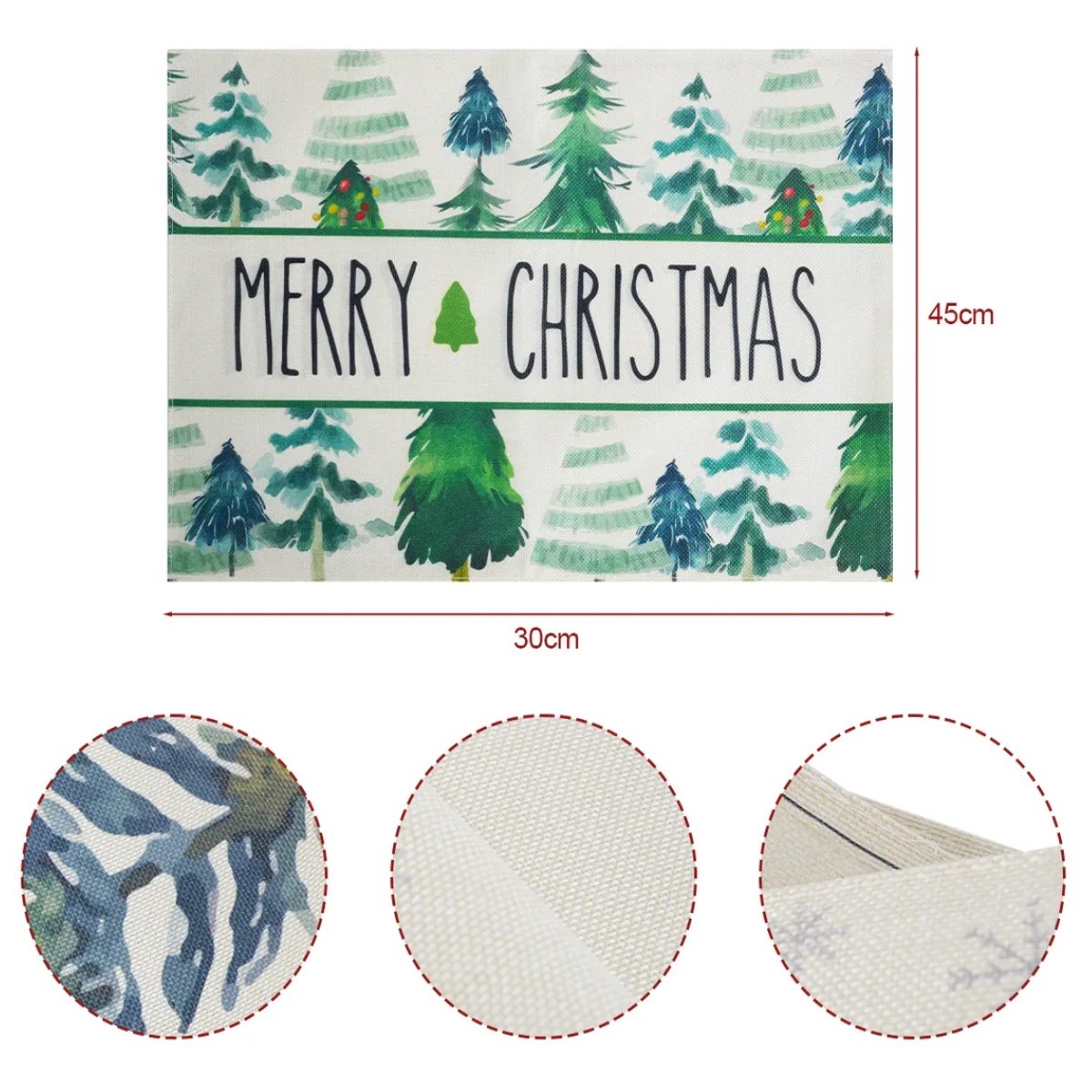 Camino De Mesa 70*12 PuLG. + 6 Manteles Decoraci&oacute;n Navidad image number null