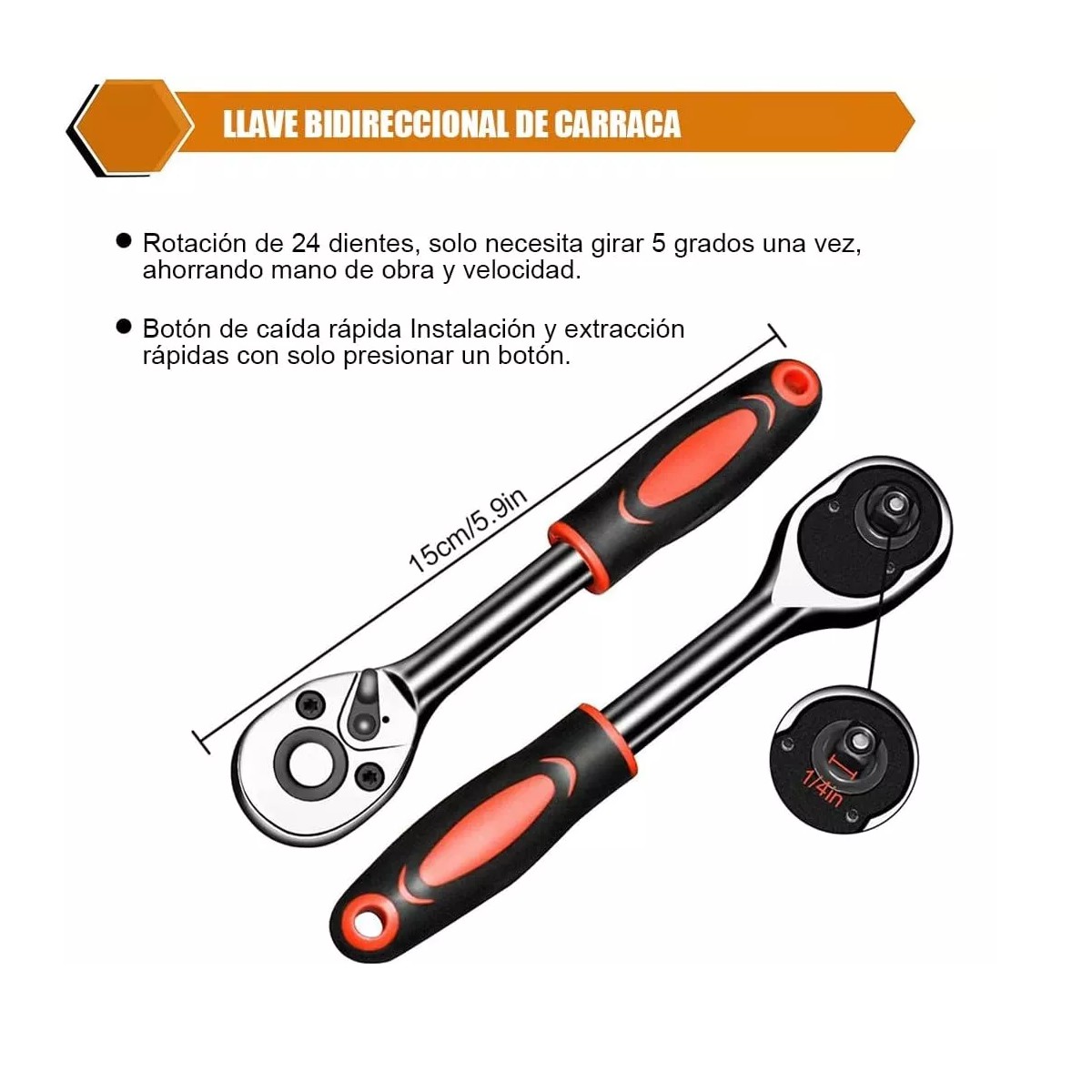 Kit De Herramientas Mecanica 46 Pz Con Desarmador Y Matraca. image number null