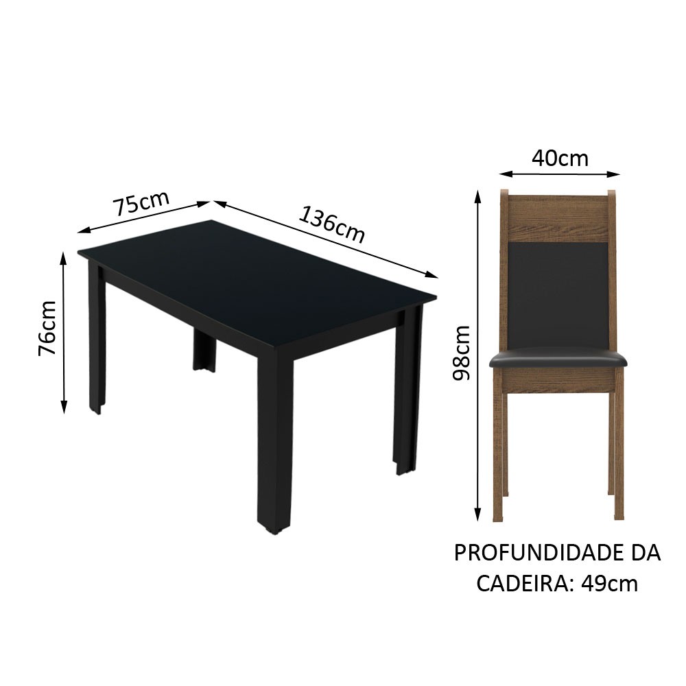 Juego de Comedor con Mesa y 4 Sillas Madesa Havana NM image number null
