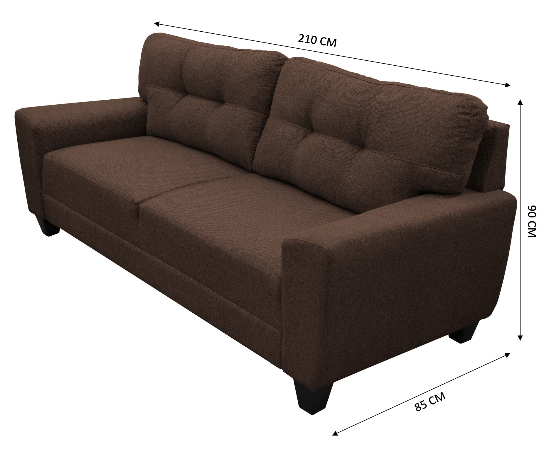 Sofa El Bazar Store Sidney Lino Chocolate 3 Plazas, Modular, Moderno, Sala image number null