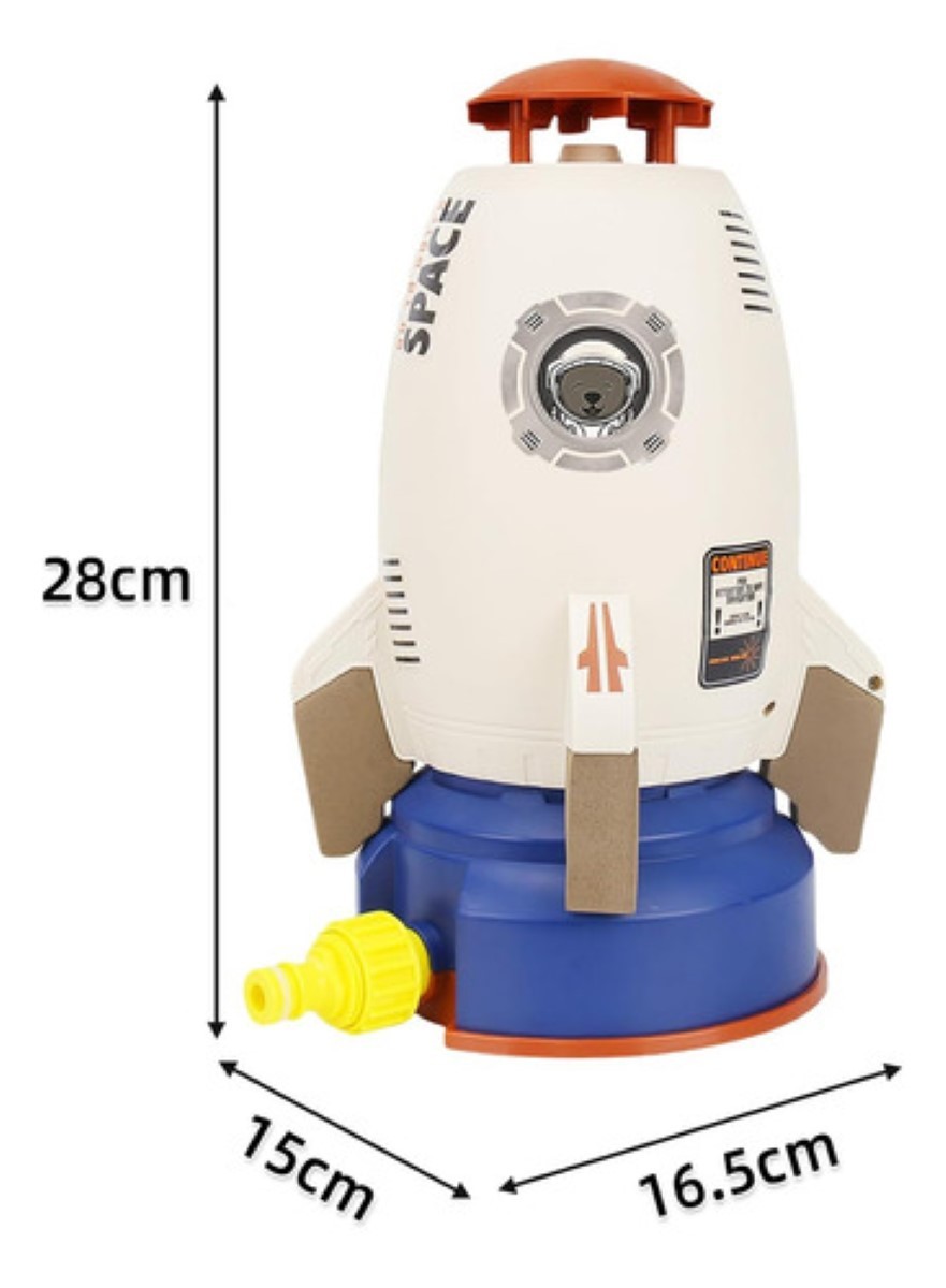 Juguete Para Ni&ntilde;os Rociador De Agua Aspersor Cohete Espacial cafe azul image number null