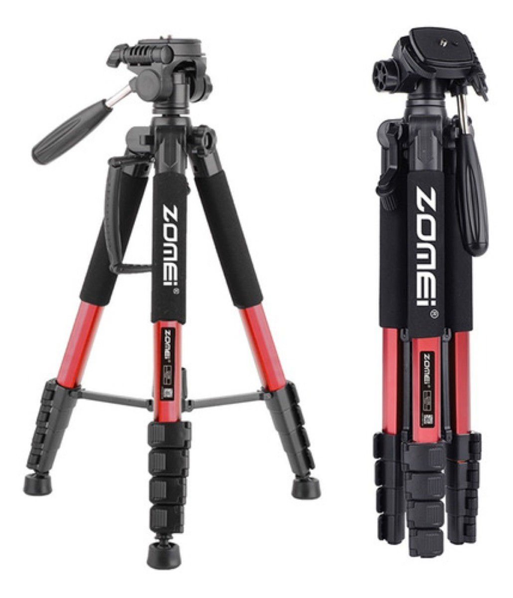 Tripie Para Fotograf&iacute;a Y Video Para Camaras Negro con Rojo. image number null
