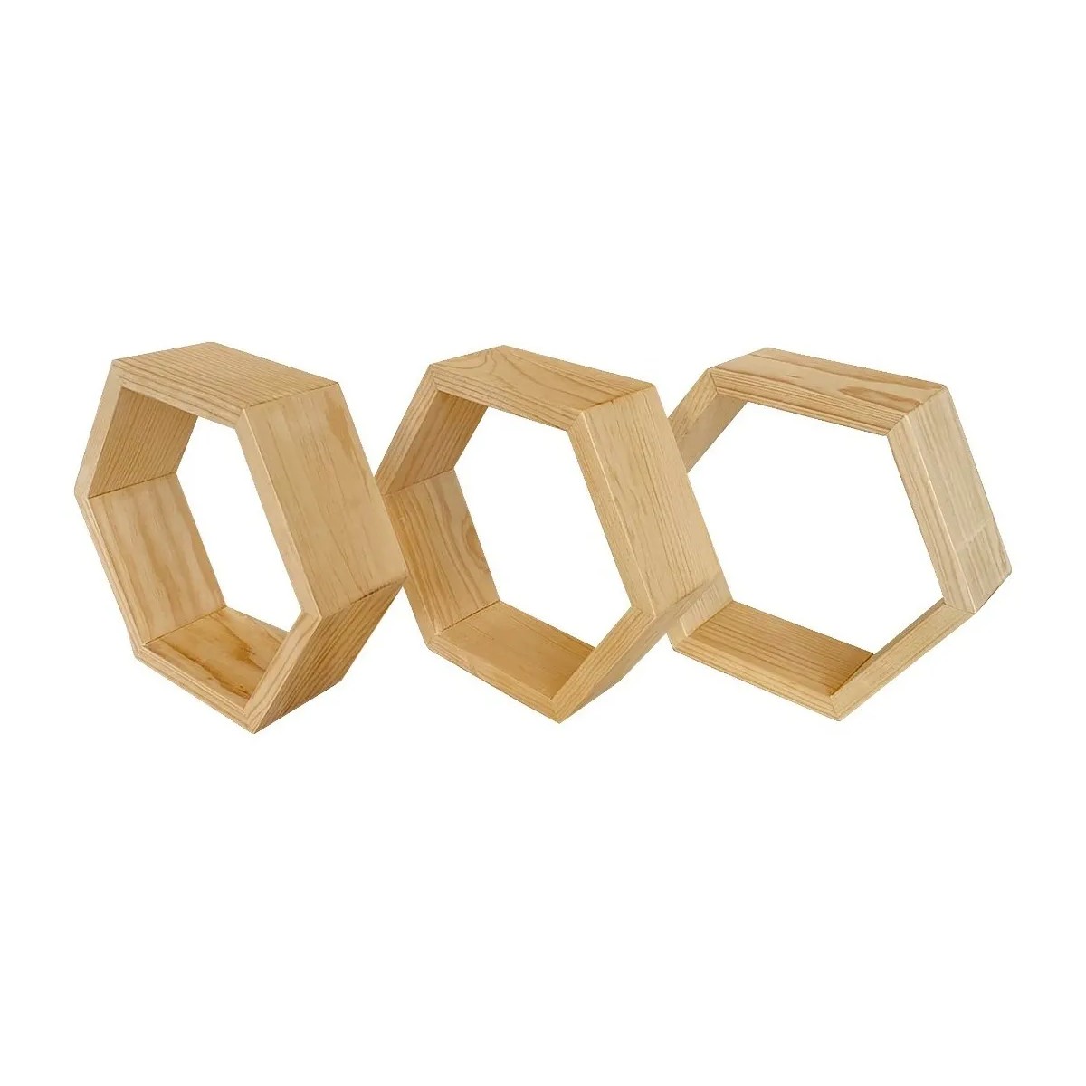 Repisa Flotante Hexagonal 31x26 Cm Natura S/laca image number null