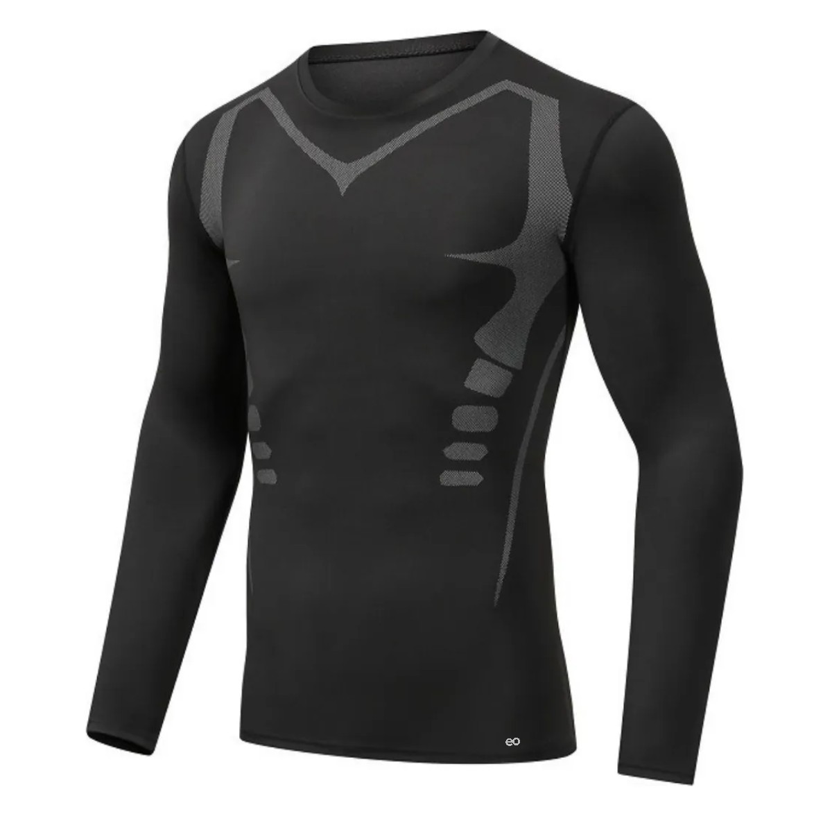 Playera Licra Deportiva Correr Compresi&oacute;n Manga Larga Negro Talla: XXL image number null