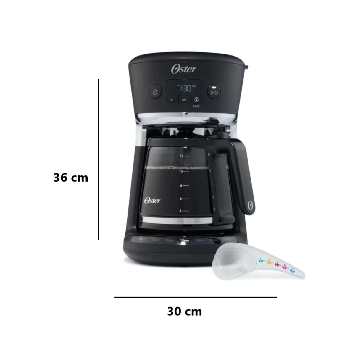 Cafetera Programable Oster con Sistema de Medici&oacute;n 12 Tazas Negra BVSTRF100 image number null