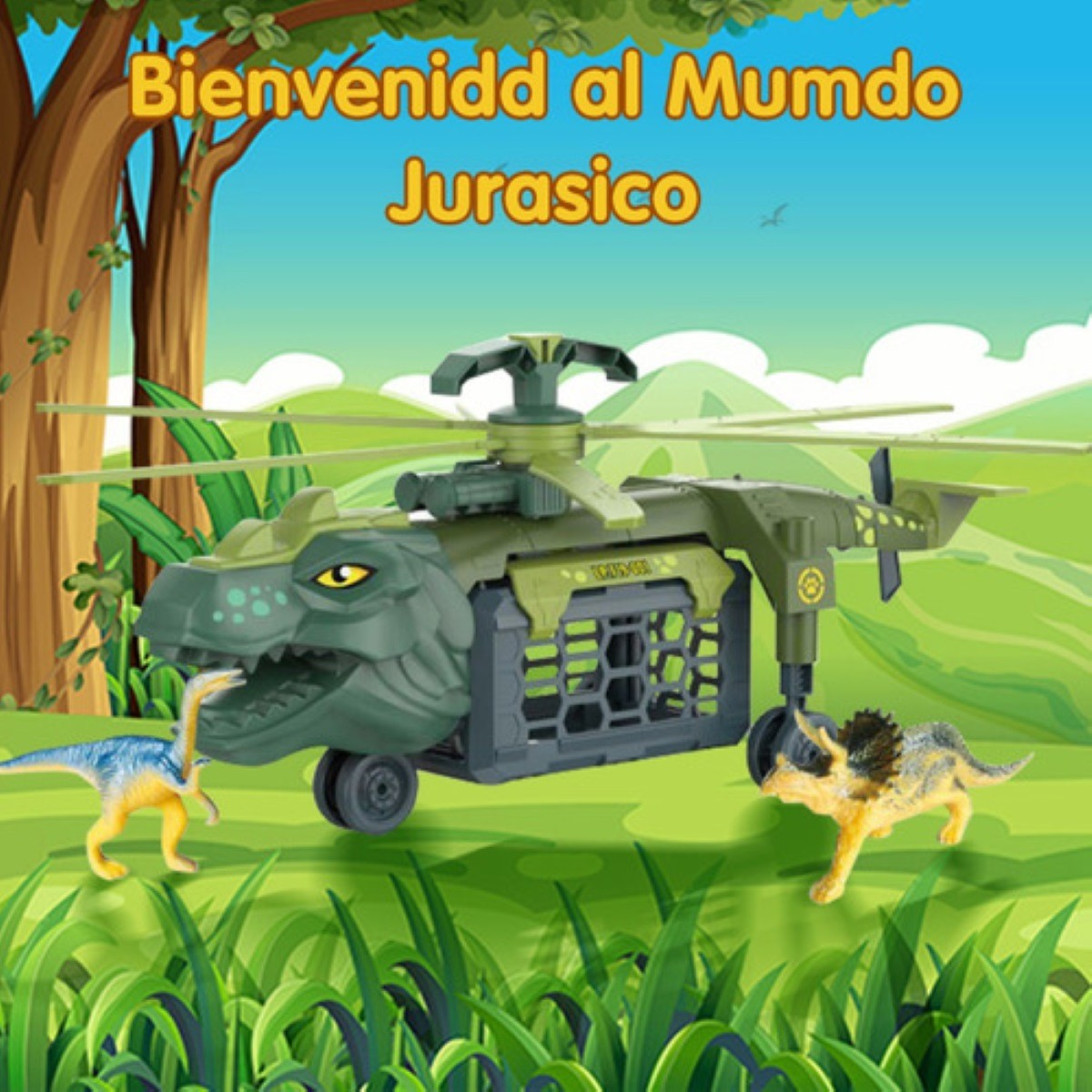 Juguete De Dinosaurio Veh&iacute;culo Transportador 1 Pieza Verde image number null