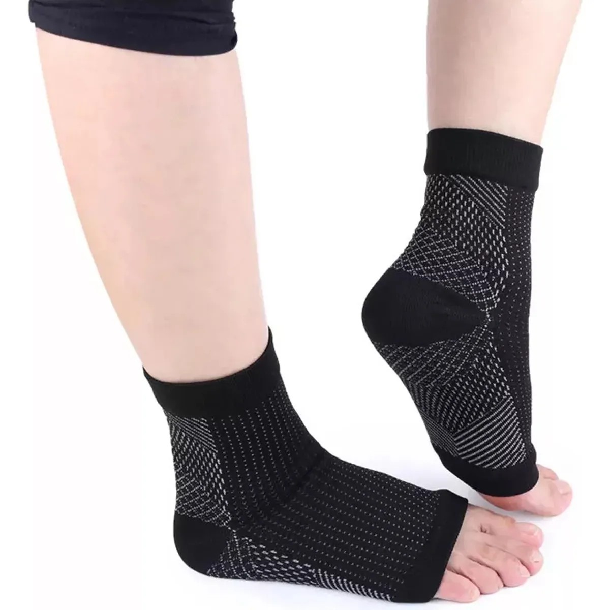 6 Pares De Calcetines Para Neuropat&iacute;a, Mangas De Compresi&oacute;n Negro image number null