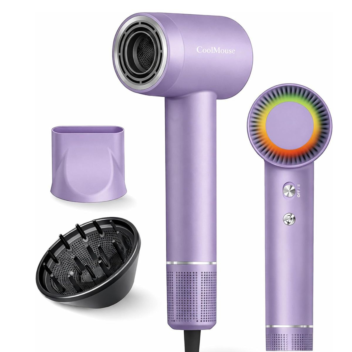 Secadora de Cabello 1500W con Tecnolog&iacute;a I&oacute;nica, 2 Velocidades y 4 Ajustes de Calor, Lavanda, Bluelander image number null