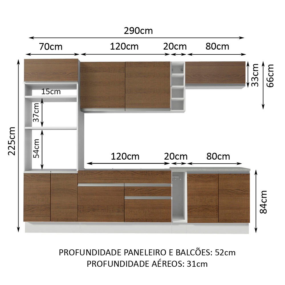 Cocina Integral Completa Modular Madesa Vicenza 290cm BM. image number null