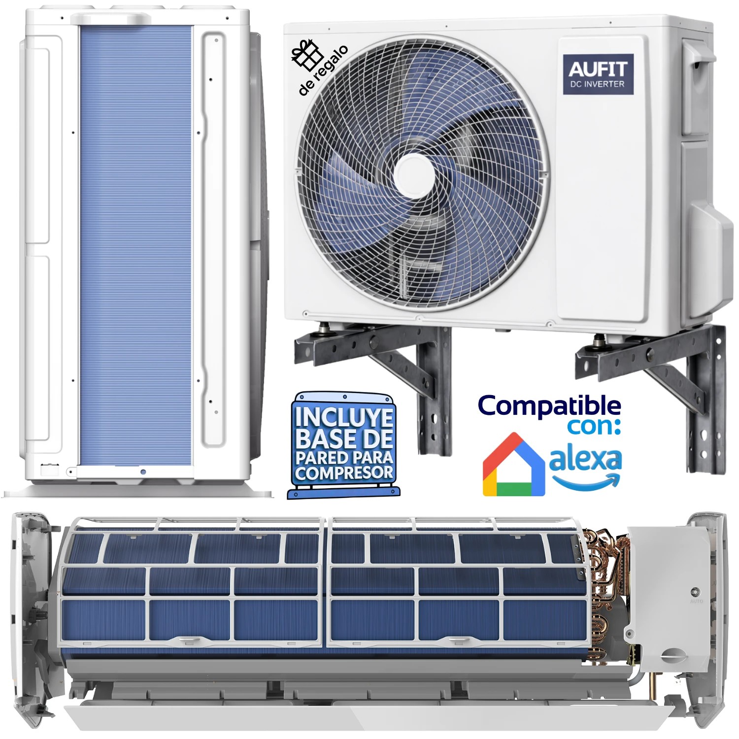 Minisplit Aufit Inverter 1 TON 12,000 BTUs Fr&iacute;o 220 Vca SEER 17 Alexa y Google Home compatible image number null