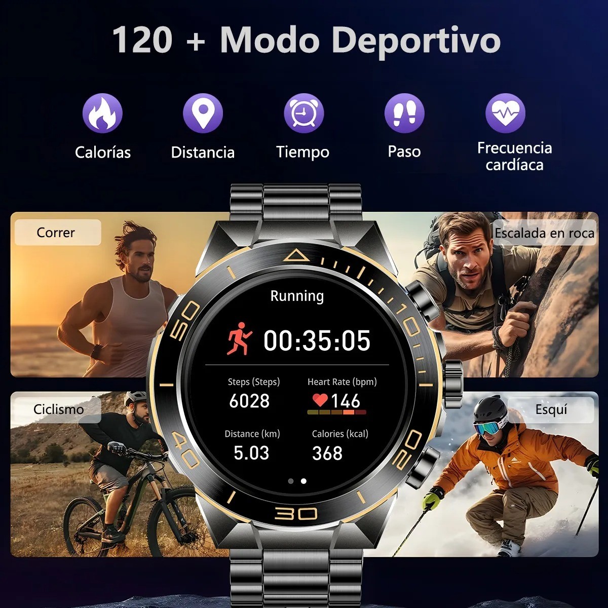 Reloj Inteligente Hombre Amoled Smartwatch Llamada Bluetooth image number null