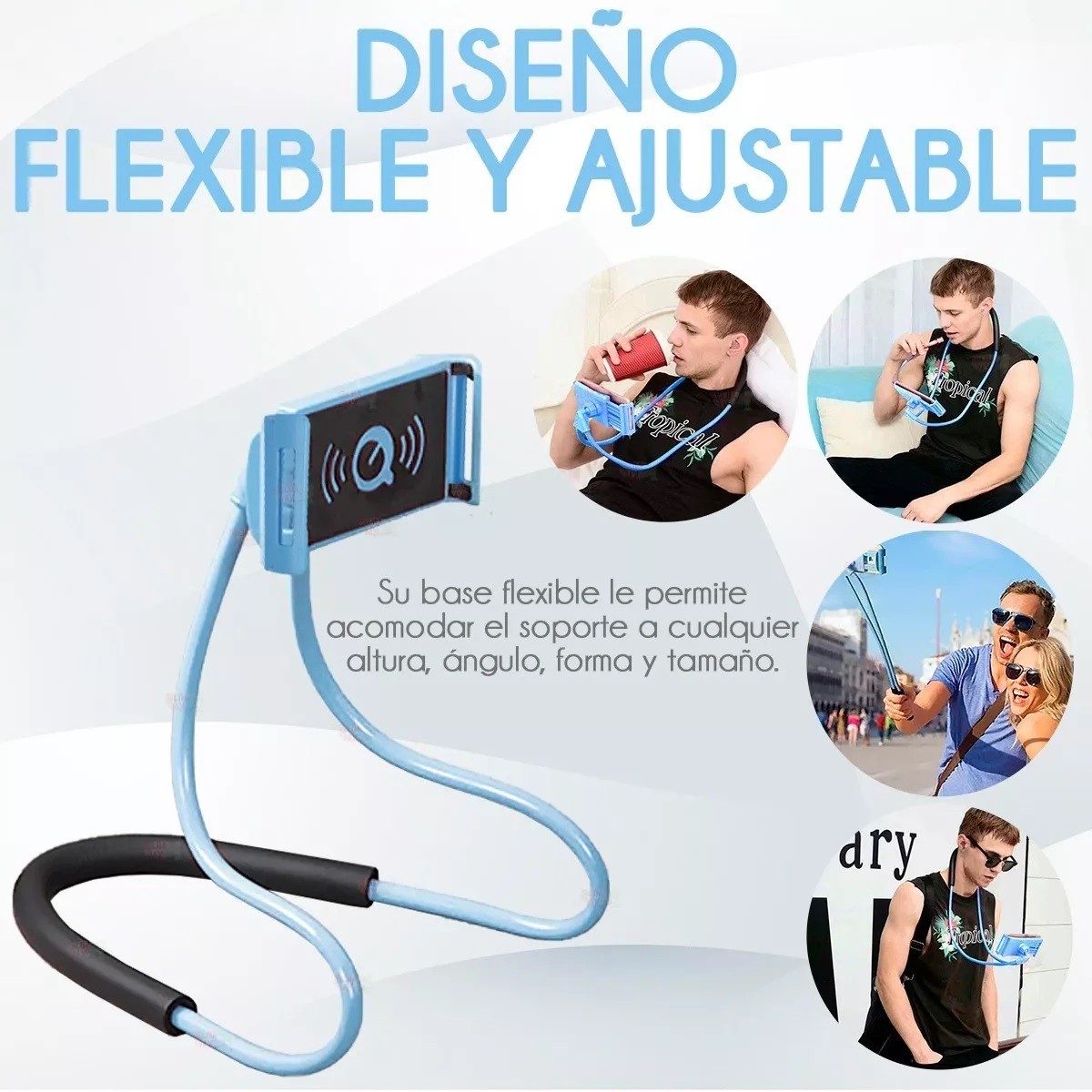 Soporte Celular Cuello Flexible Auto Color Azul image number null