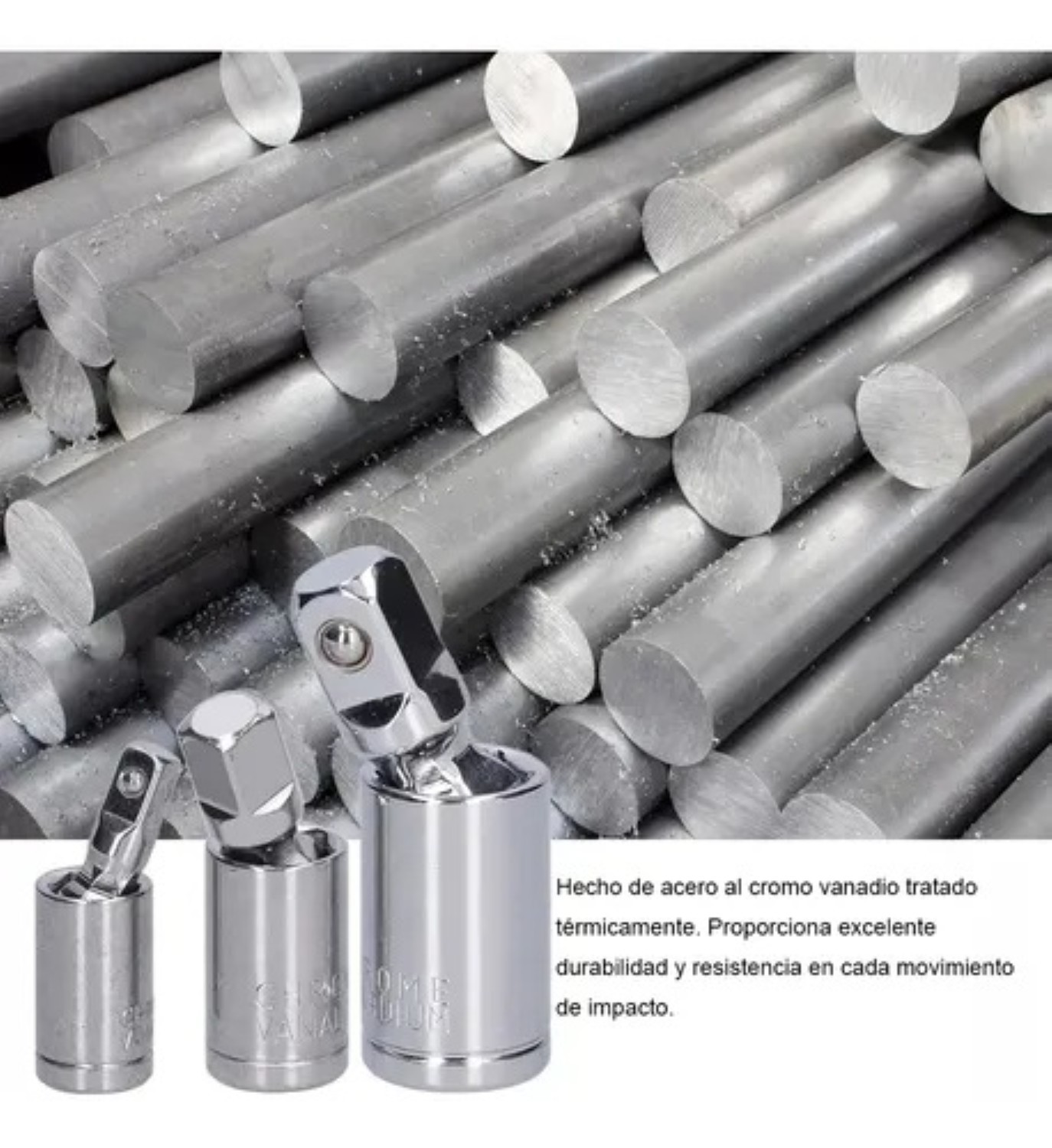 17 Pzs Llaves Tubo De 7 Varillas De Extensi&oacute;n Para Matraca Plata image number null