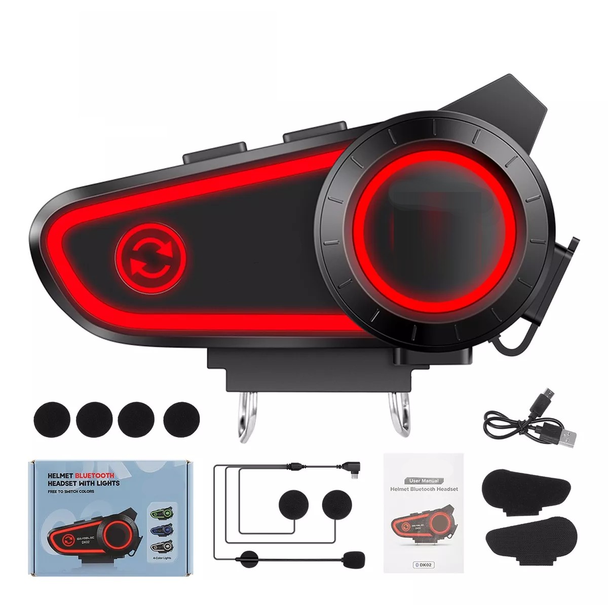 Aud&iacute;fonos Para Casco De Motos Bluetooth5.2 Impermeables Ipx7. image number null
