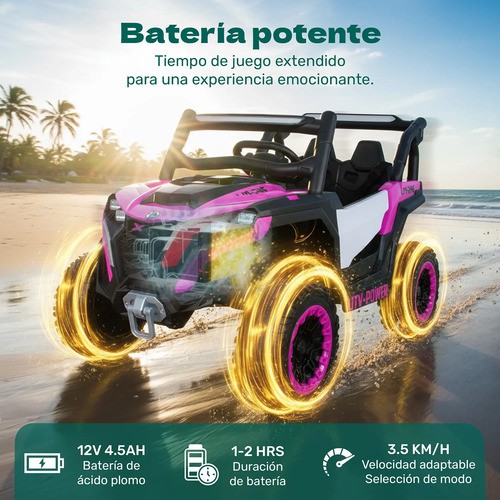 Montable Electrico Buggy 12v Luces Led Ni&ntilde;os Control Remoto Little Monkey image number null