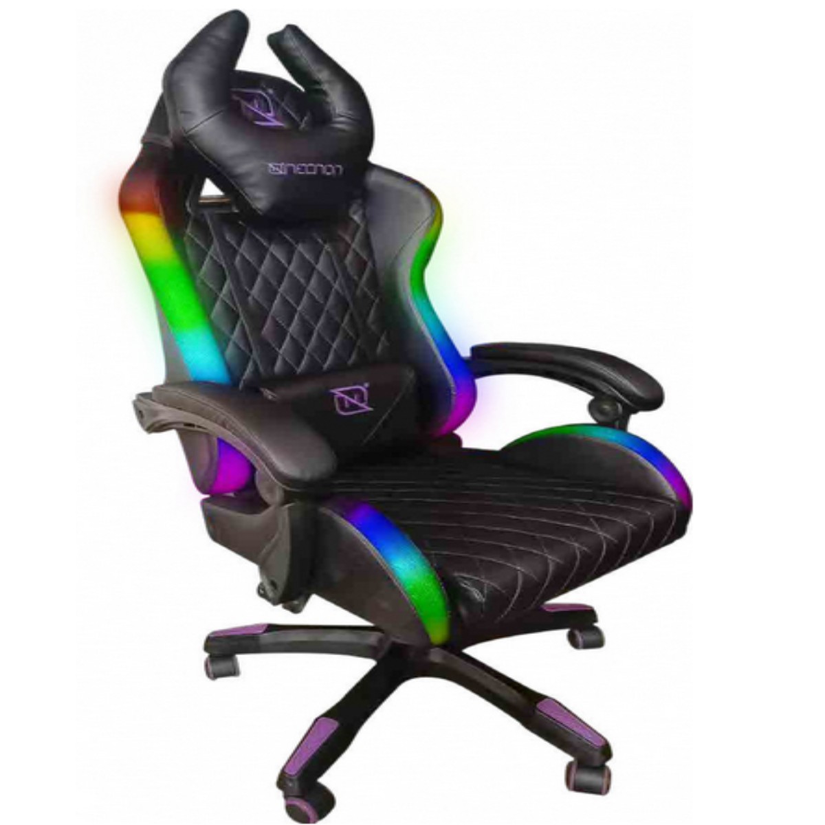 Necnon Silla Gamer NSG-RGB 1, hasta 150Kg, Negro/Rojo. image number null