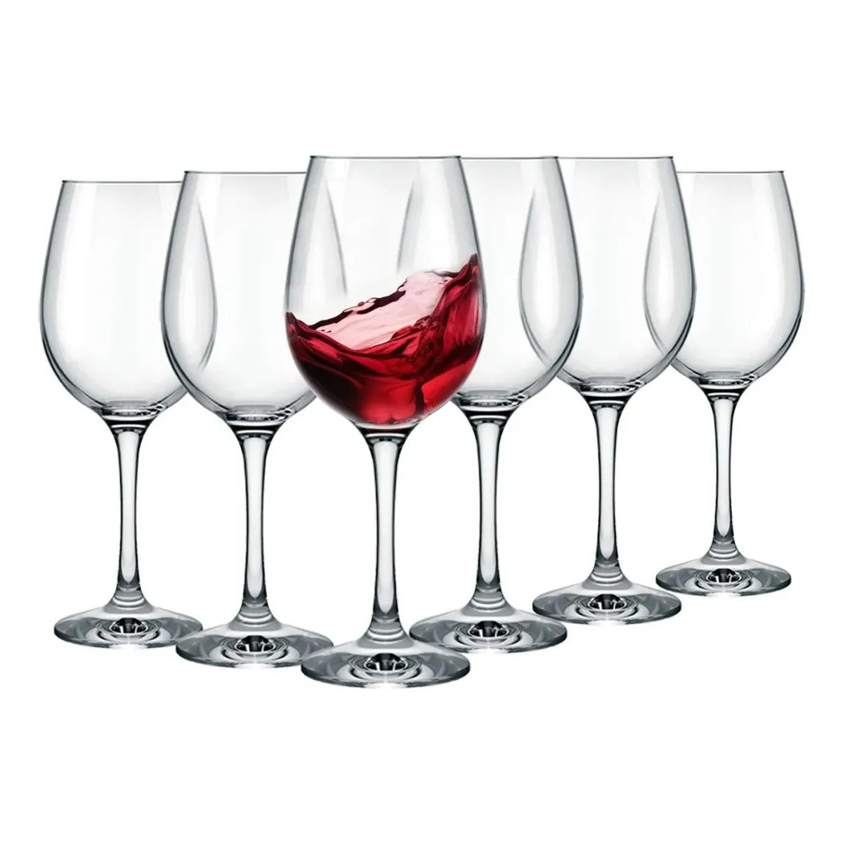 Copas Vino Tinto Cop&oacute;n Vidrio 384 Ml 6 Piezas Color Vino image number null