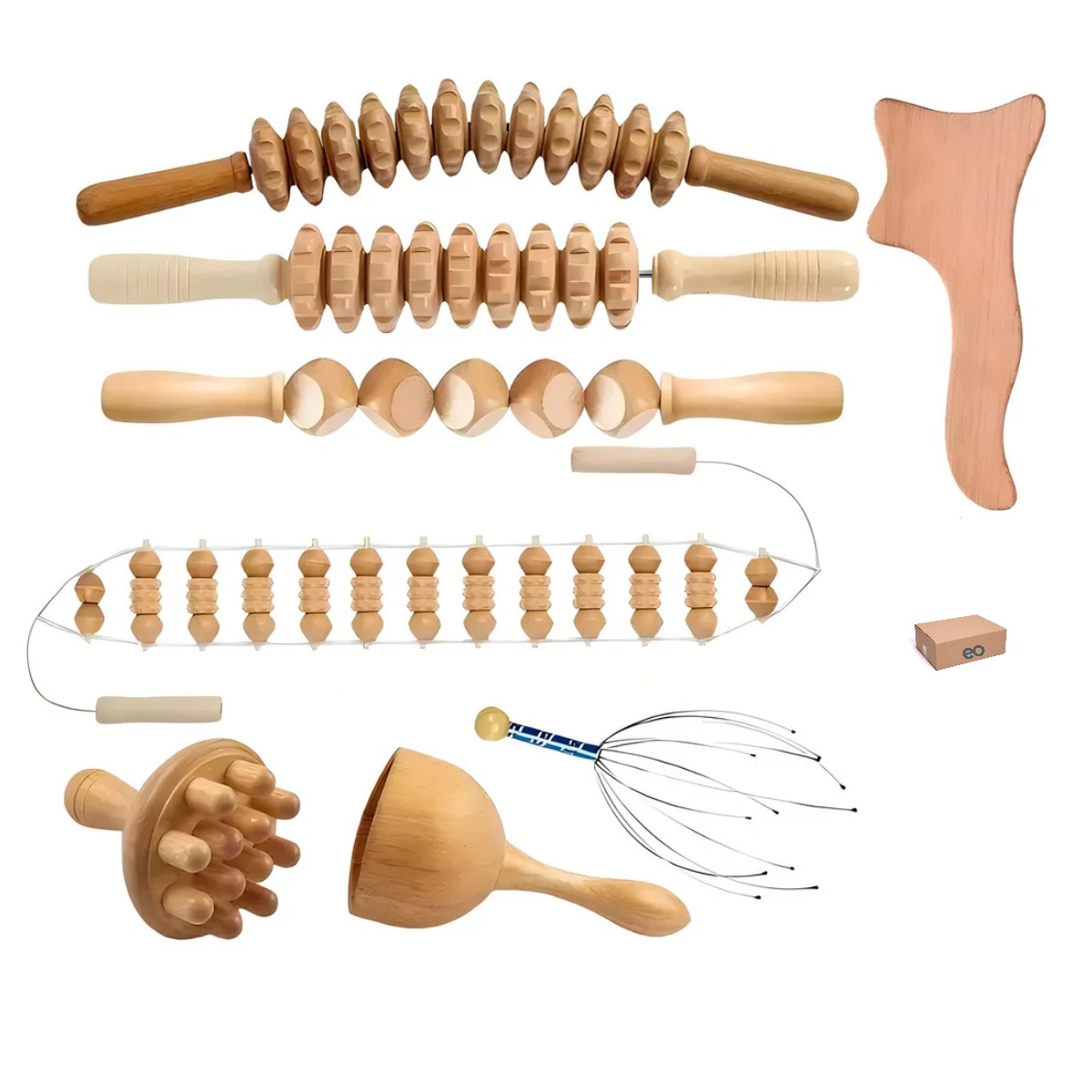 Set 8 en 1 Maderoterapia Masaje Drenaje Linf&aacute;tico Cuerpo image number null