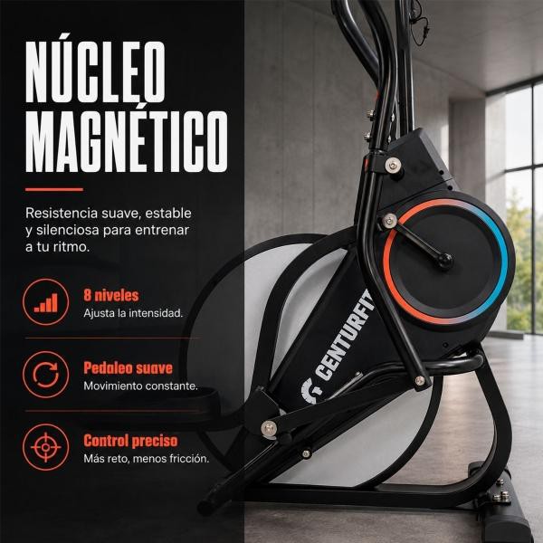 Eliptica Magnetica 3en1 Maquina Escaladora 200 Kg 8 Niveles Negro Centurfit image number null