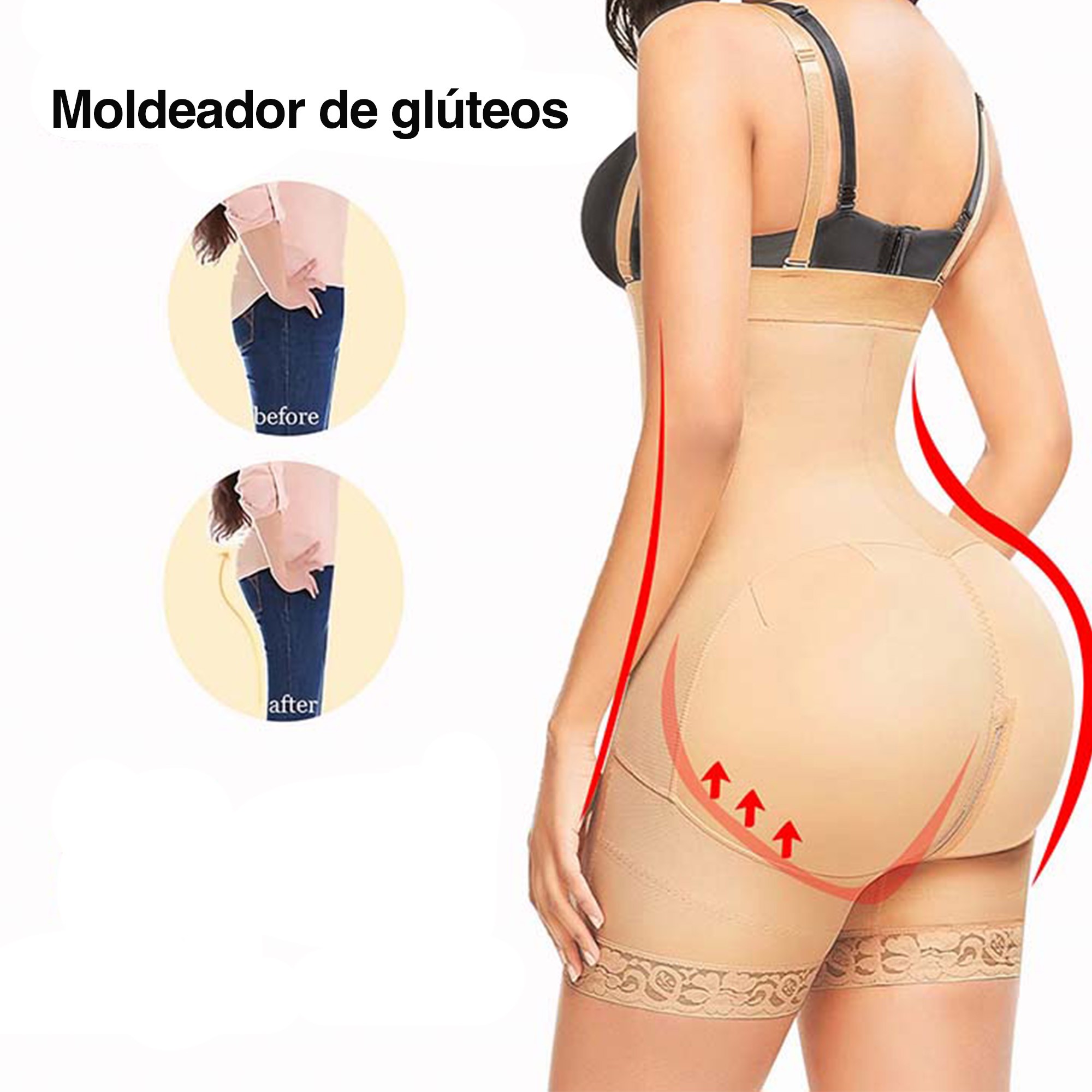 Faja Body Shaper Beige Moldeador Premium Control Abdomen Tela Resistente image number null