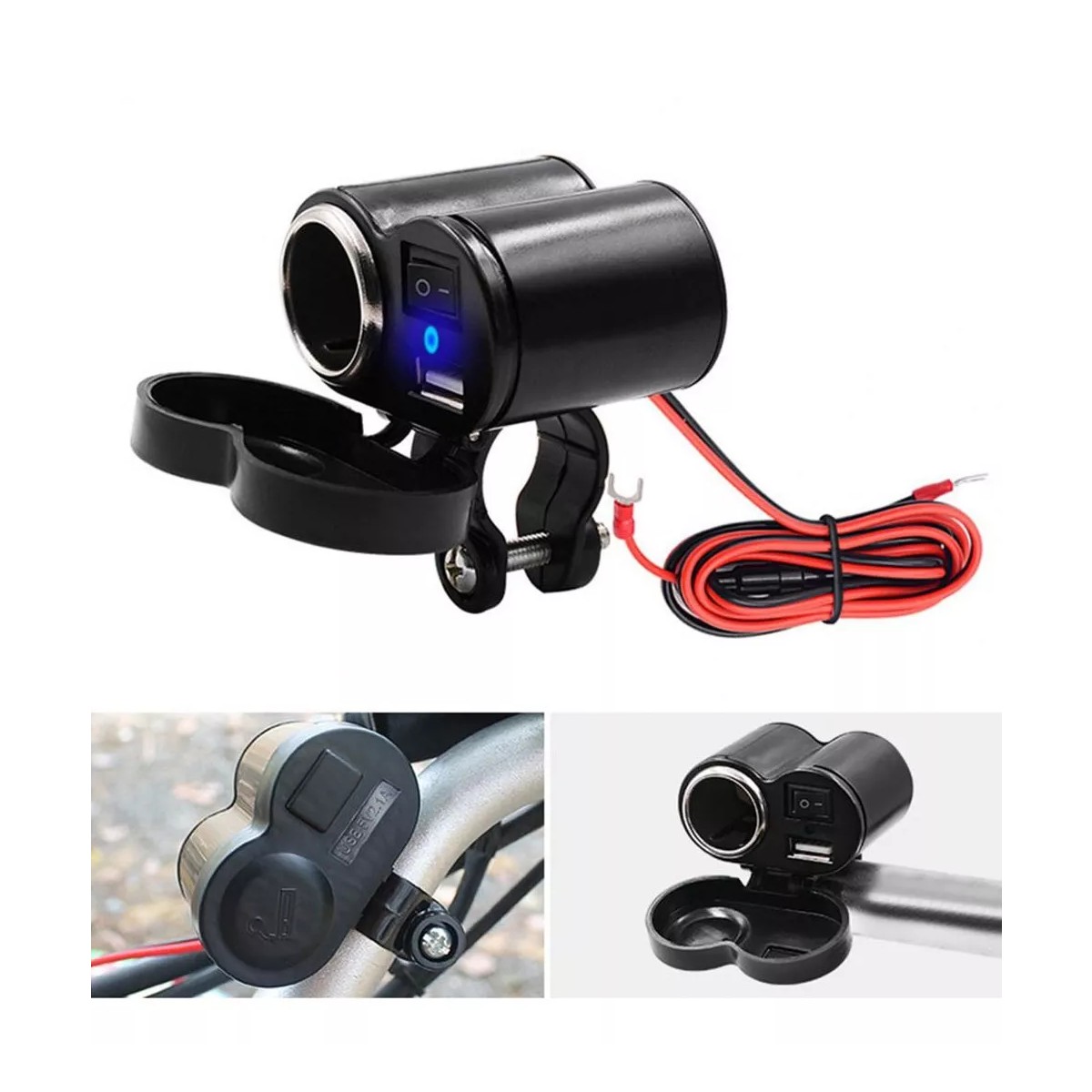 Cargador Base Usb Motocicleta Impermeable Viaje Celular Gps image number null