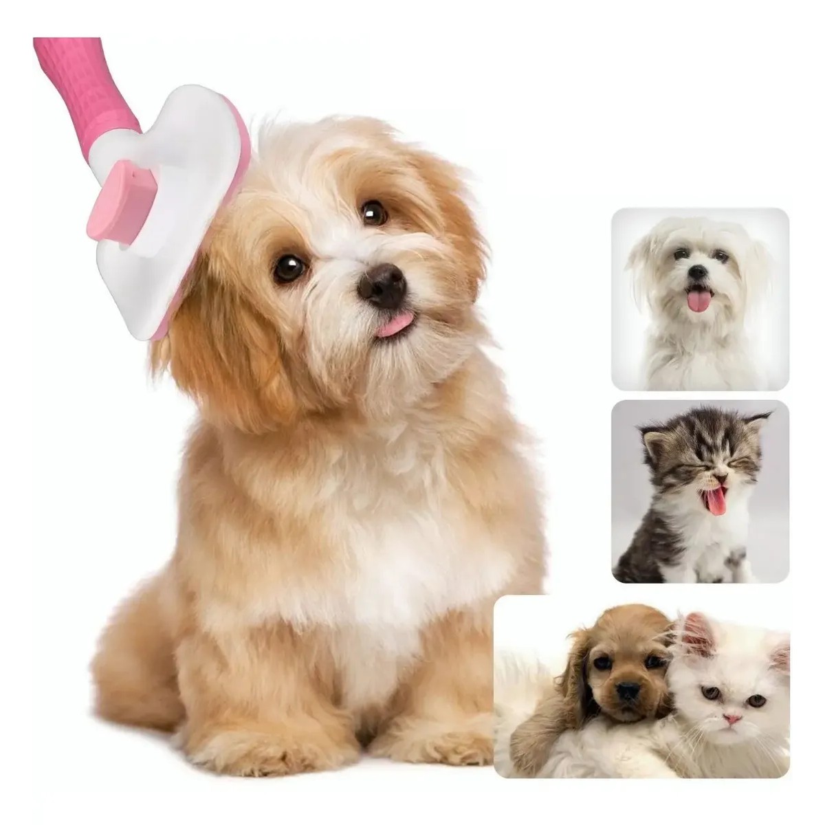 Cepillo Peine Para Perro Gato Mascotas Quitar Exceso De Pelo Color:Rosa image number null